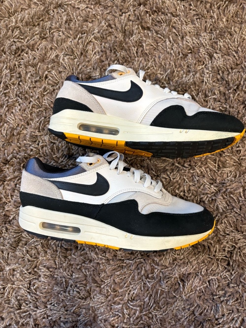 Size 9.5 - Nike Air Max 1 Athletic Department - Light Bone University Gold